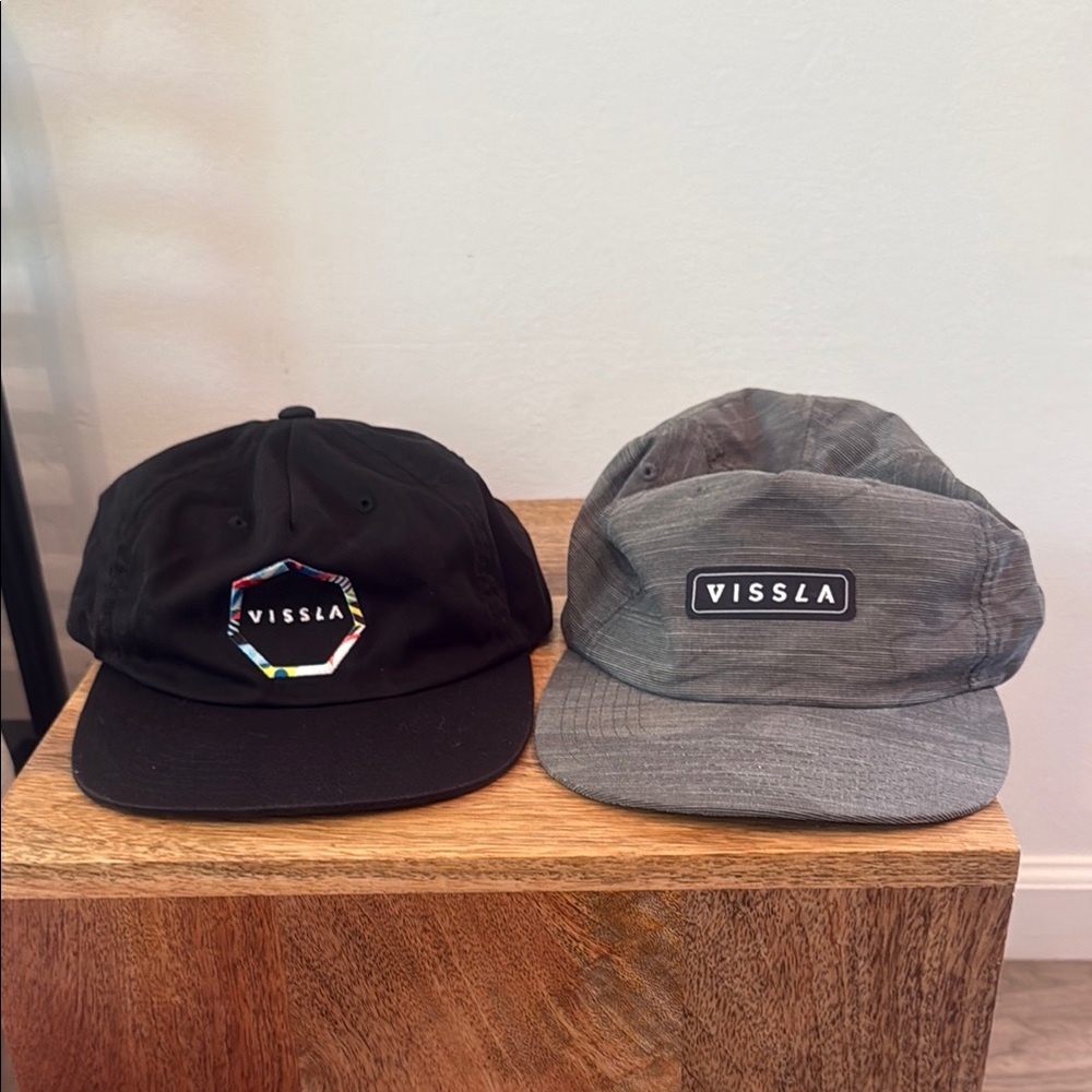 VISSLA Black and Gray Logo Hat Pack